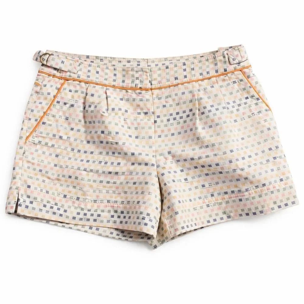 Trina Turk Women's Multicolor Geometric Maureen Chino Shorts Cantaloupe Size 2